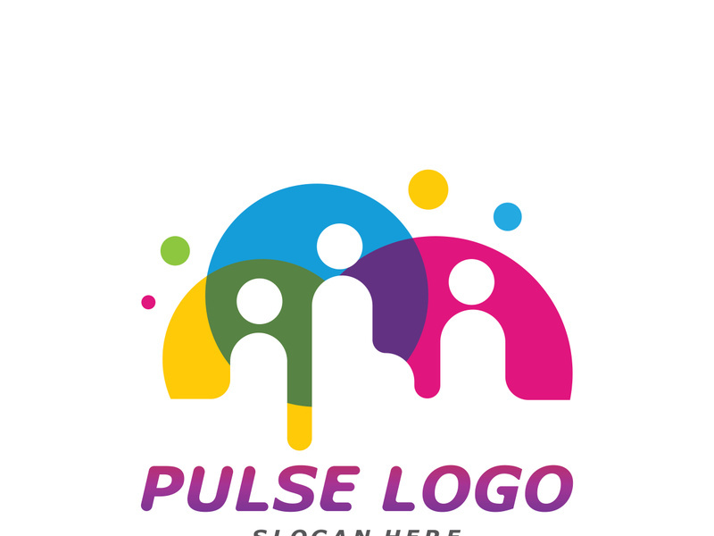 Colorful Pulse logo design concept vector. People Beat logo Template