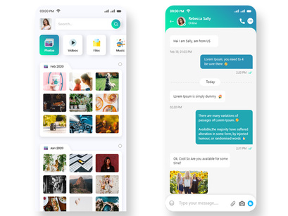 Sharing Files and Chat Mobile App Ui Kit