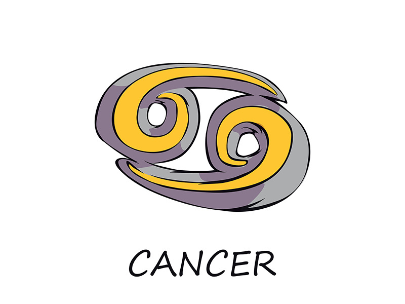 Cancer zodiac sign flat cartoon vector illustration
