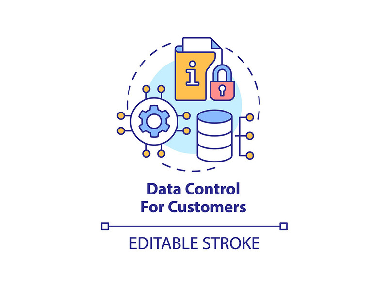 Data control for customers concept icon