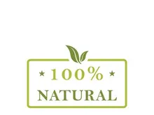100% Natural and organic product badge vector green icon