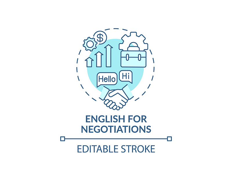 English for negotiations concept icon