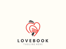 Love combines Book logo shape Symbol Design Template Style illustration