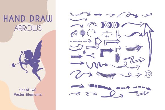 hand drawing arrows doodle collection