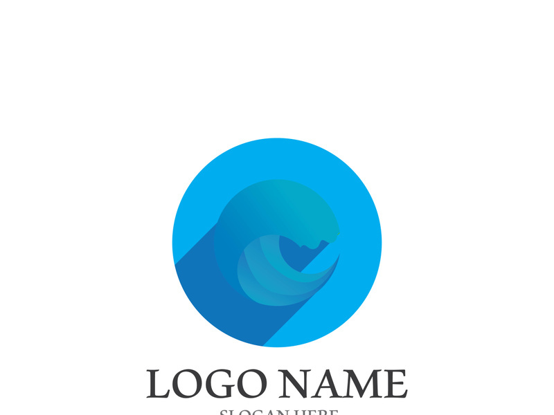 Wave beach vector illustration design logo
