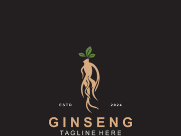 Ginseng logo herbal plant for medicine natural herbal design illustration idea preview picture