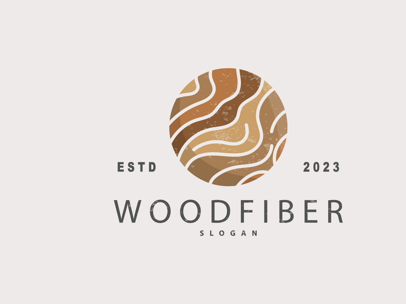 Wood Logo, Wood Fiber Bark Layer Vector
