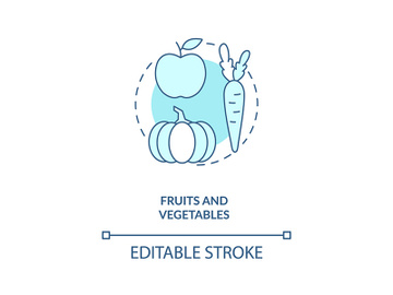 Fruits and vegetables concept icon preview picture