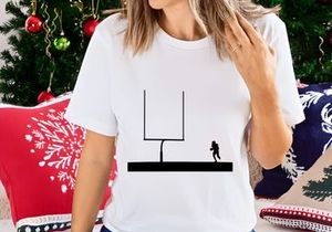 American football player approaching goal post silhouette