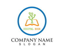 Digital book logo technology vector icon design