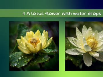 A lotus flower with water drops preview picture