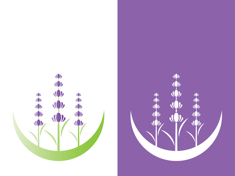 Fresh lavender flower logo vector flat design