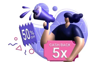cashback coupon 3d rendering Illustration