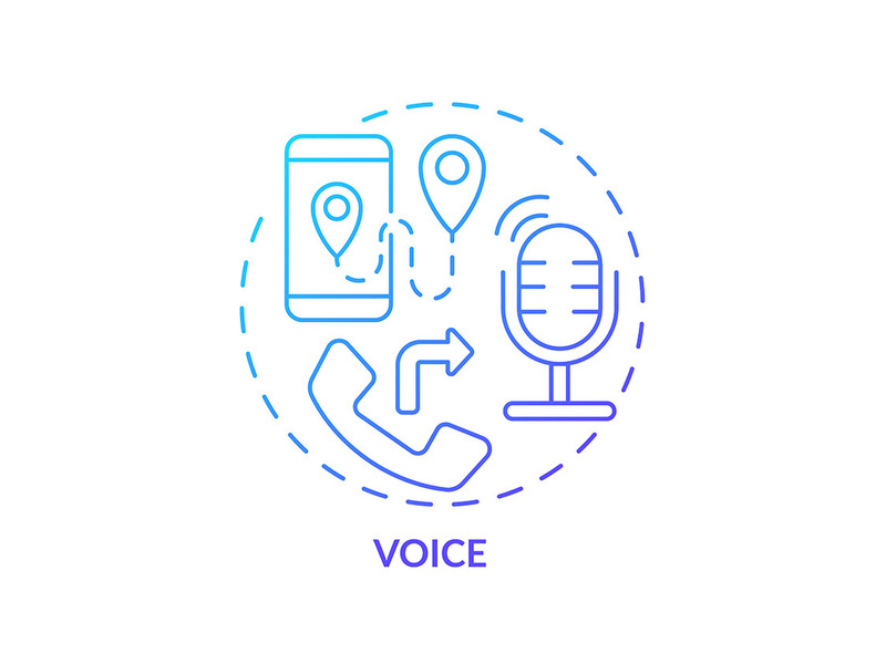 Voice blue gradient concept icon