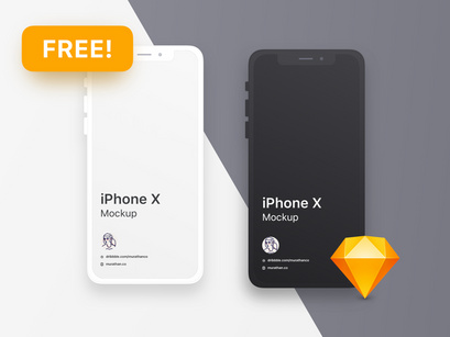 (Free) iPhone X - Clean Mockup for Sketch