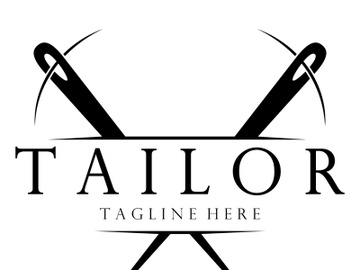 tailor logo icon illustration template combination of buttons for clothes, thread and sewing machine, for clothing product design, convection companies, fashion in vector form preview picture