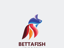 Betta fish modern logo style design vector image illustration