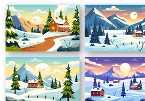 9 Charming Winter Village Illustration