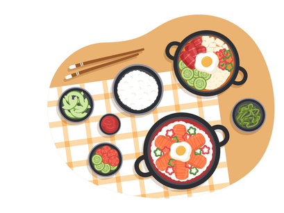 11 Korean Food Set Menu Illustration