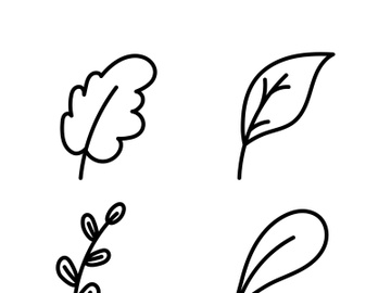 Leaves set logo template design preview picture