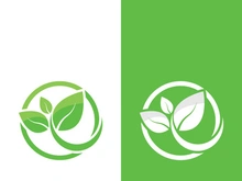 Logos of green tree leaf ecology nature element vector