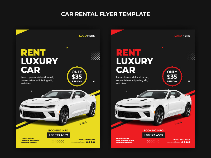 Car rental flyer template