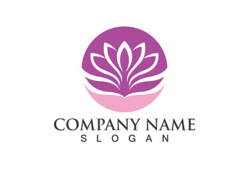 People yoga health in lotus flower logo preview picture