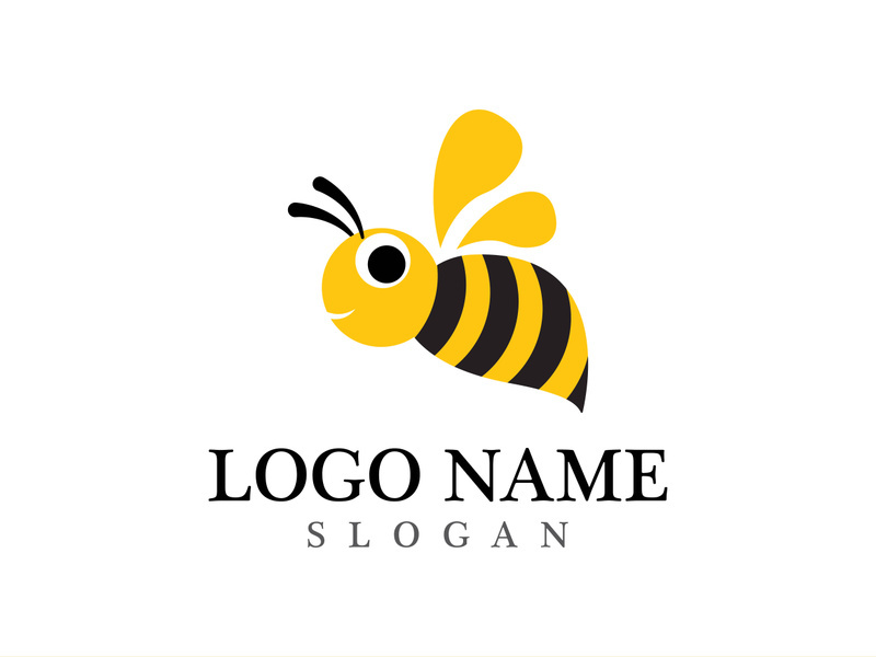 Bee logo vector icon illustration design