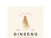 Ginseng logo herbal plant for medicine natural herbal design illustration idea