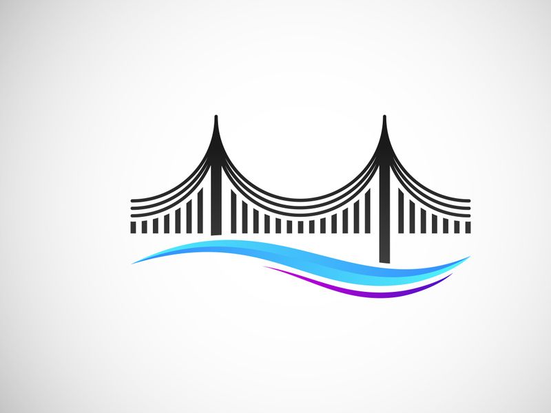 Creative abstract bridge logo design template
