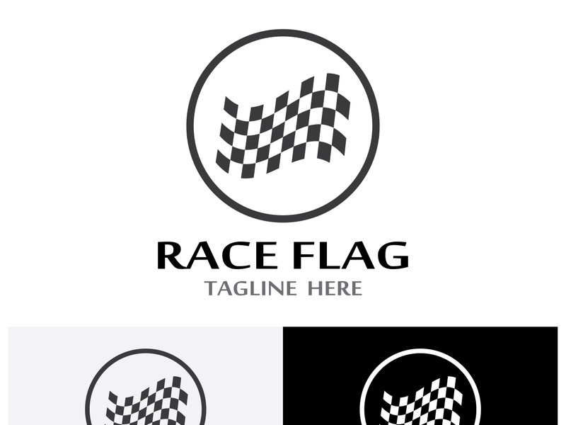 Creative and modern racing flag logo design.