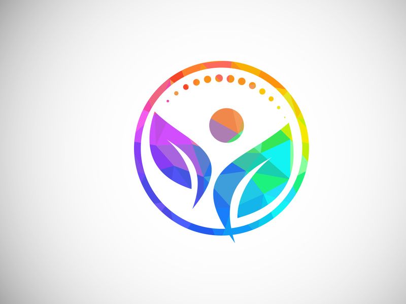 Low Poly Medical Chiropractic Concept Logo Design Template