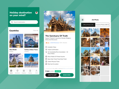 Travel Mobile App UI Kit Template