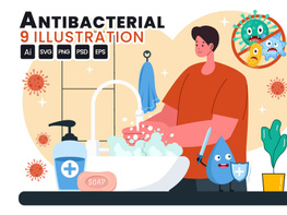 9 Antibacterial Vector Illustration preview picture