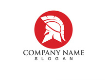 Spartan gladiator helmet logo vector