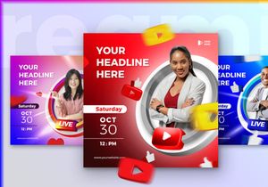 Live Streaming Banner Social Media Post template