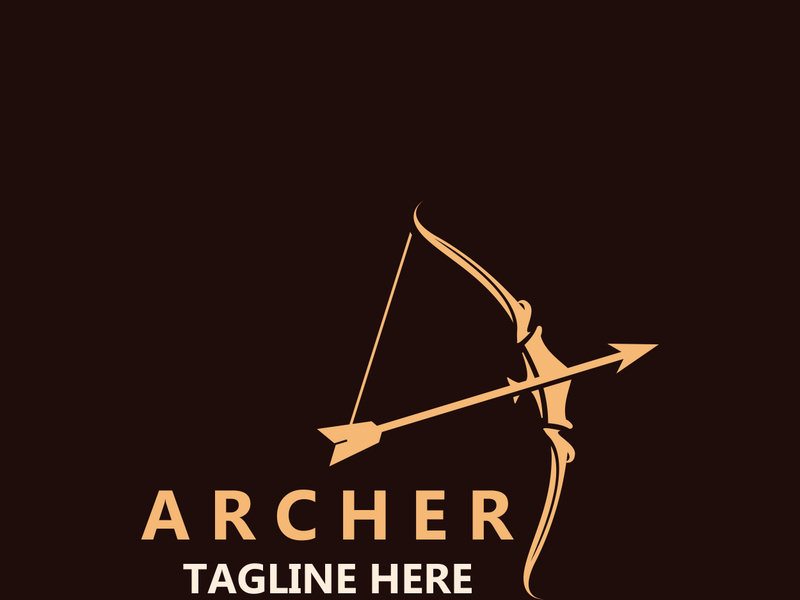Crossbow logo image archery arrow vector, elegant modern simple icon design template