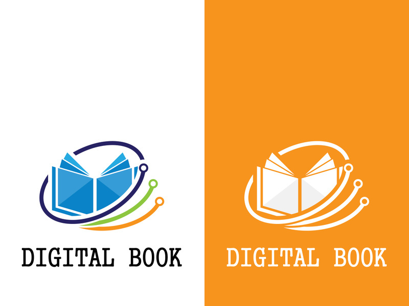 Digital book logo technology vector icon design