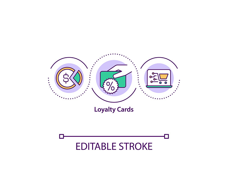 Loyalty cards concept icon