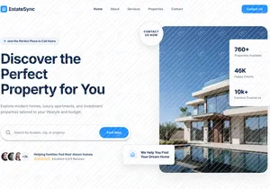 Modern Real Estate Website UI Design | Clean Property Landing Pa