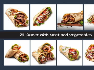 Doner kebab with meat and vegetables preview picture