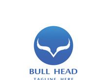 Bull head horns logo design.