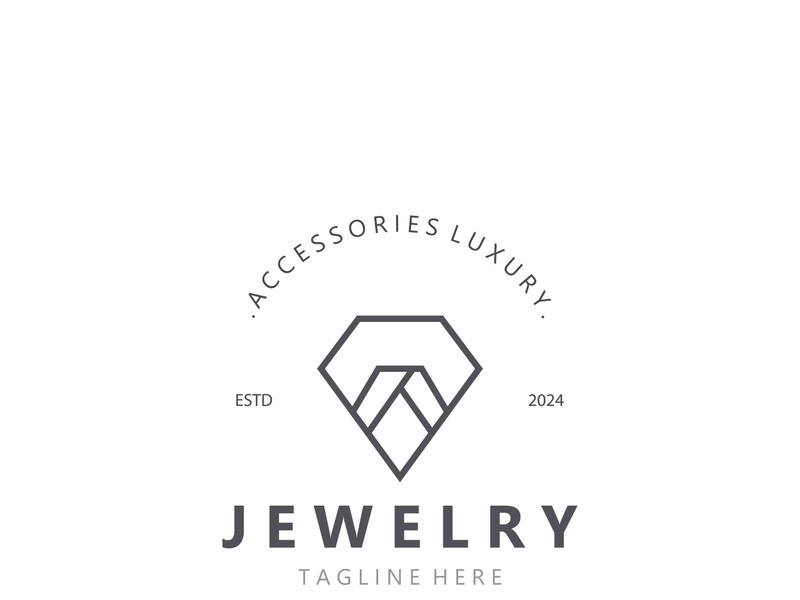 Jewelry Logo Template Design, diamond shop, accessories fashion Design, simple icon