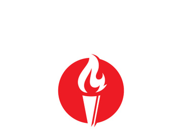Torch flame logo icon  vector template preview picture