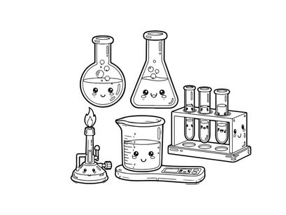 Cute lab equipment vector illustration flat design science