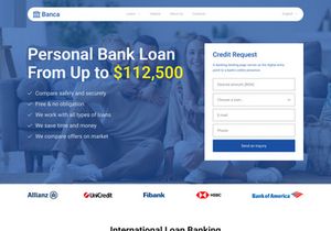 Banca - Bank loan landing page full design template