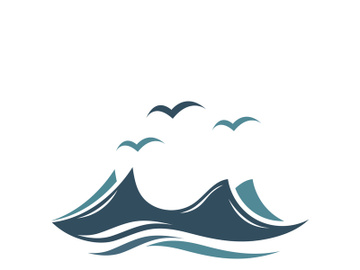 Ocean water wave wave logo design. preview picture