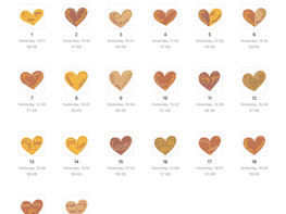 20 icons svg heart Valentine line red orange beige preview picture