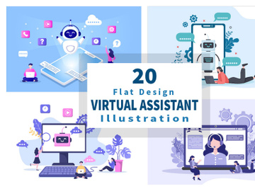 20 Robot Virtual Assistance or Chatbot Vector preview picture