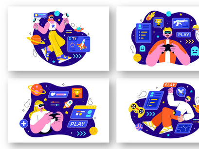 10 Virtual Reality Gaming Illustration